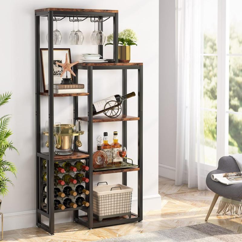 How Can A Baker Rack with Wine Glass Storage Transform Your Home Entertainment Space?