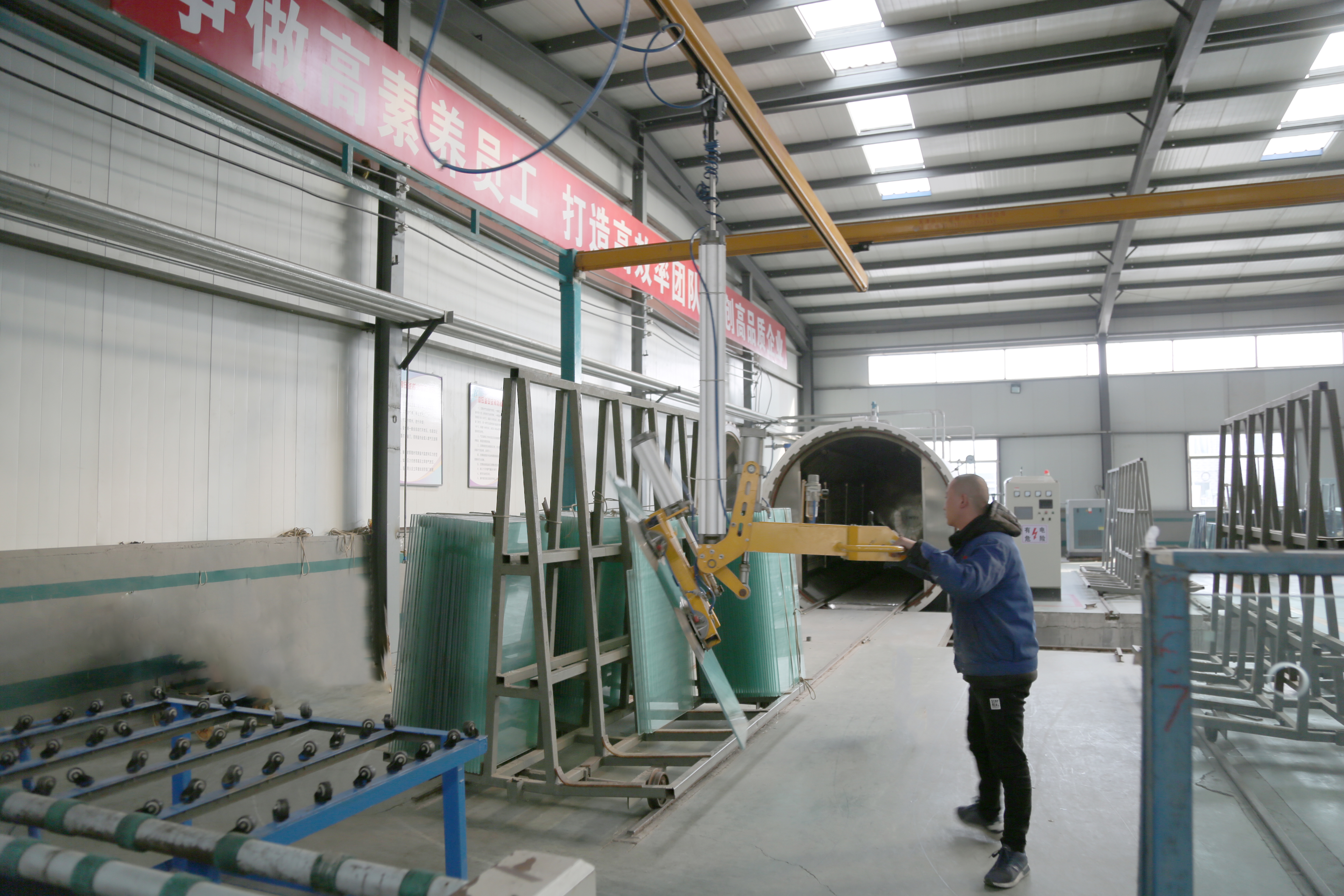 مصاصة رافع زجاجي هوائي مع وظيفة الدوران والإمالة